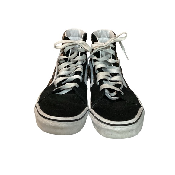 Vans Size 7 Black Floral Print High Top Lace Up Sneakers - Picture 2 of 10